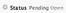 circle with checkmark and status pending