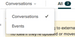 dropdown showing options in menu
